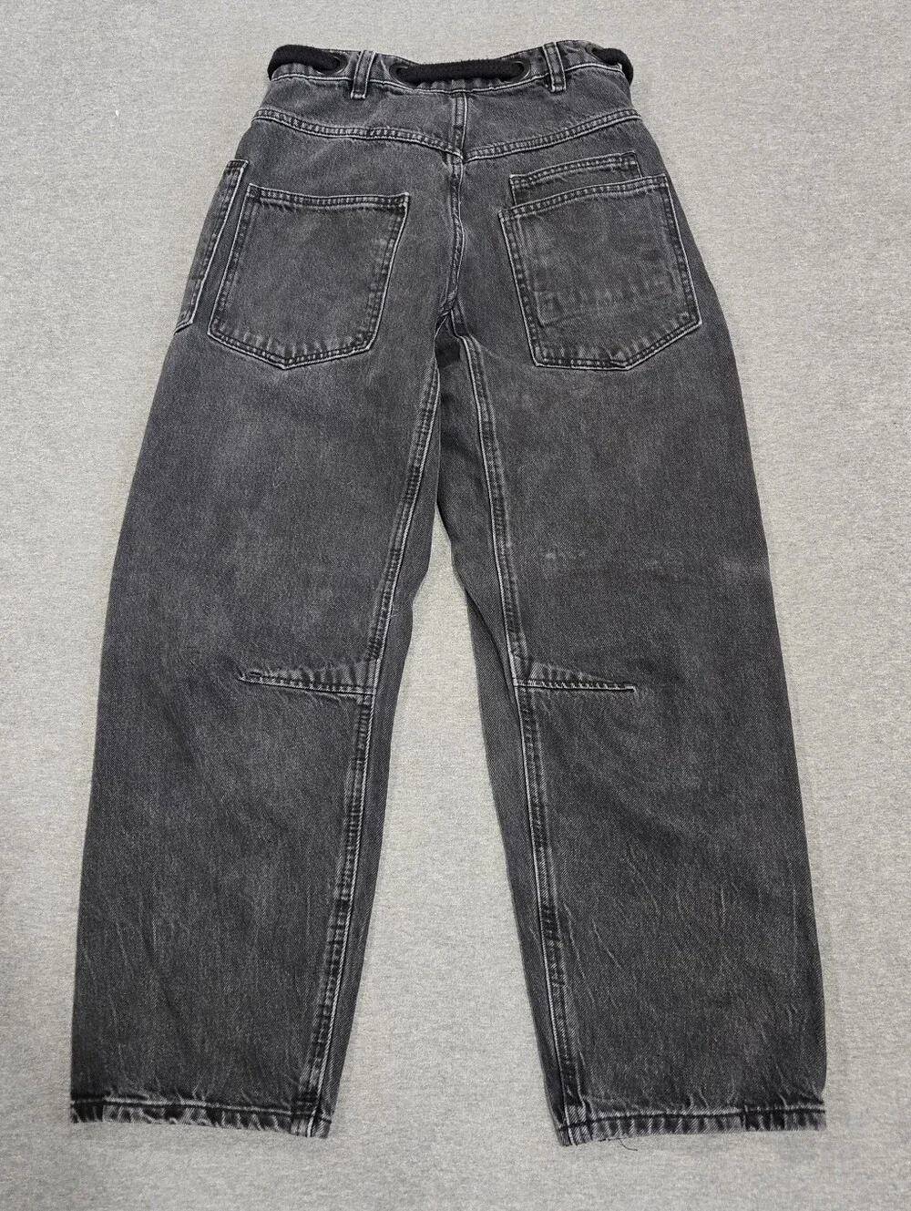 Free People We The Free Moxie Barrel Jeans Size 24 Night Hawk Low Rise Patchwork